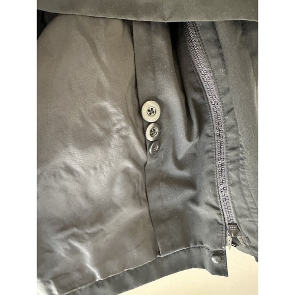 LL Bean Black Oversized Utility Jacket Women Size L Pockets Front Zipper Collar - Picture 10 of 12